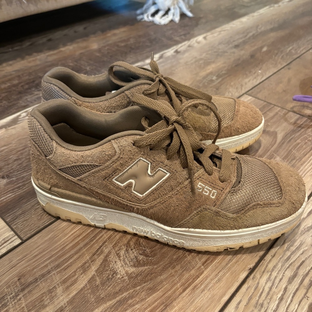 Brown and white new balance